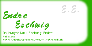 endre eschwig business card